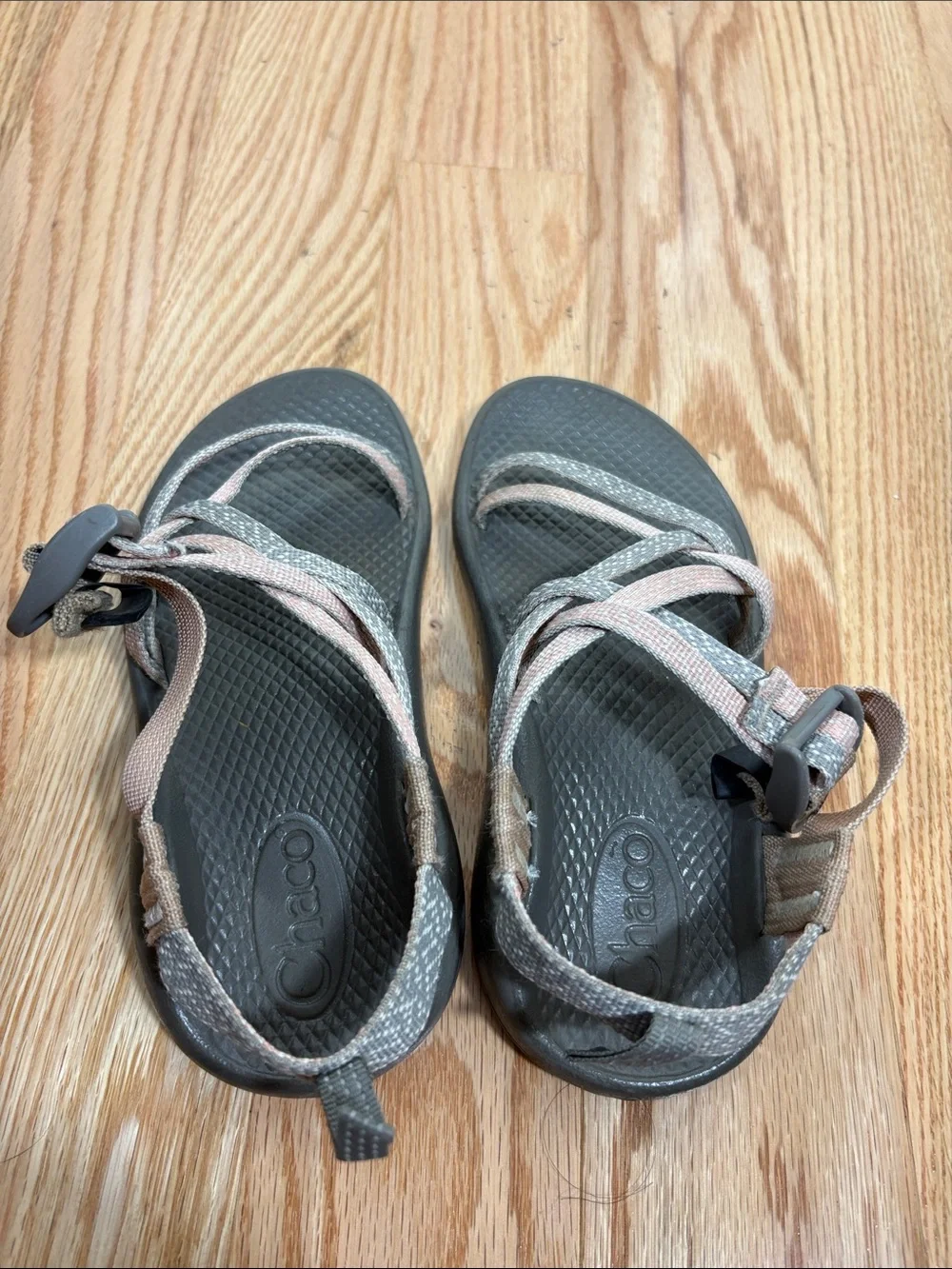 Chaco Kids Strappy Sandal in Pink & Gray